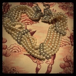 Vintage Gatsby Ciner Pearl Rhinestone Bracelet